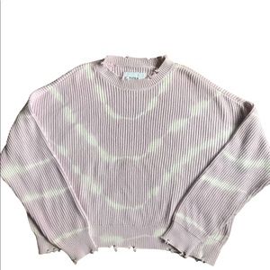 EVEREVE PISTOLA Eva cropped distressed tie dye pullover Medium